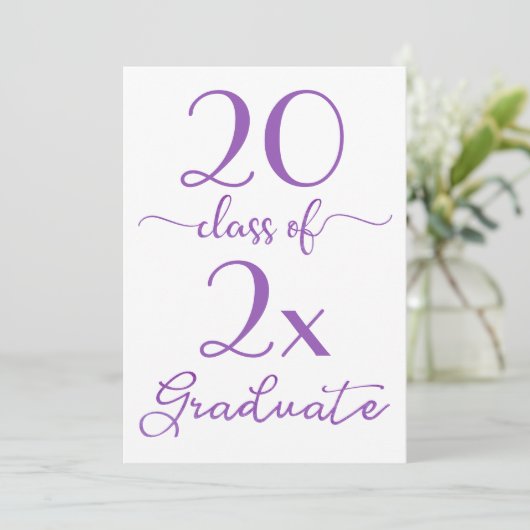 Invitation Classe De 2025 Violet Script Graduation Minimale (Debout devant)