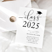Invitation Classe de 2025 White Graduation Party
