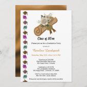 Invitation Classe de 2025 White Roses & Gold Foil (Devant / Derrière)