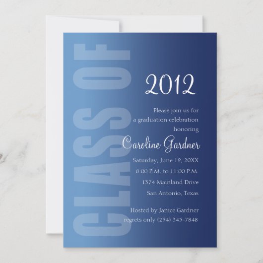 Invitation Classe de 20XX Graduation N'importe quelle couleur (Devant)