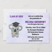 Invitation Classe de 20xx Ourson Koala Mignon avec Toge de Re (Dos)