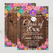 Invitation Classe de 20XX, Parti de Graduation Florale Mexica (Devant / Derrière)