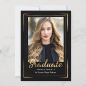 Invitation Classe de Black Gold Photo Graduation Party 2022 (Dos)