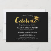 Invitation Classe de Black Gold Photo Graduation Party 2023 (Dos)