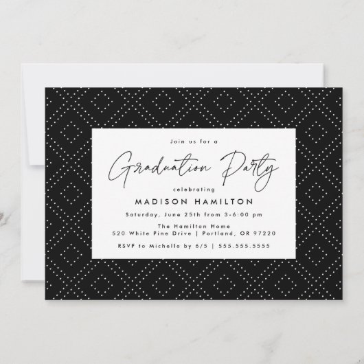 Invitation Classe de Black Script Photo Graduation Party 2023 (Dos)