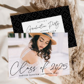 Invitation Classe de Black Script Photo Graduation Party 2023
