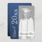 Invitation Classe de Bleu Graduation Photo (Devant / Derrière)