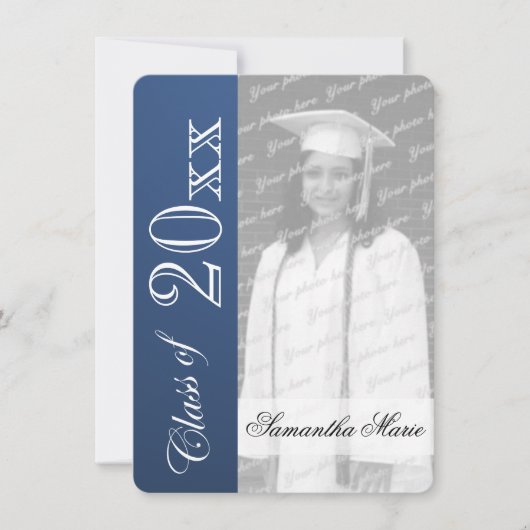 Invitation Classe de Bleu Graduation Photo (Devant)