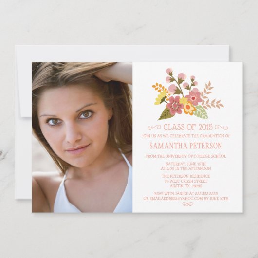 Invitation Classe de bouquet floral 2015 (Devant)