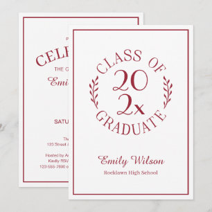 Invitation Classe de Bourgogne Emblème Blanc Fête de Remise d