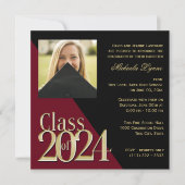 Invitation Classe de Bourgogne Gold Grad 2024 avec photo (Devant)