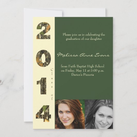 Invitation Classe de Camo de l'invitation 2014 d'obtention du (Devant)