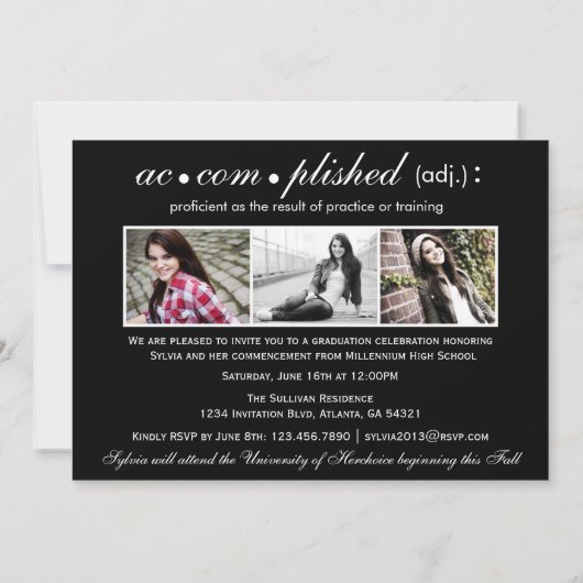 Invitation Classe de couleurs branchées de 2013 (Dos)