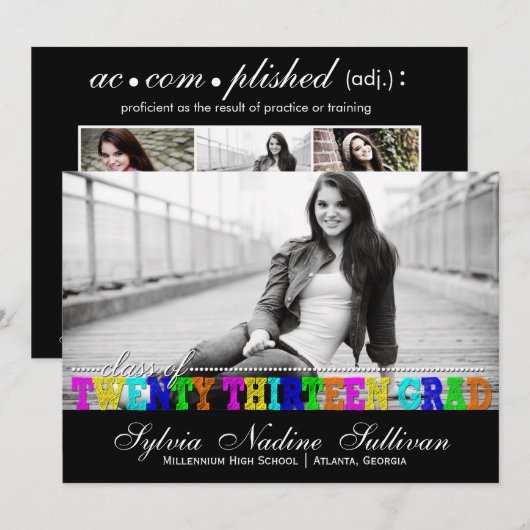 Invitation Classe de couleurs branchées de 2013 (Devant / Derrière)