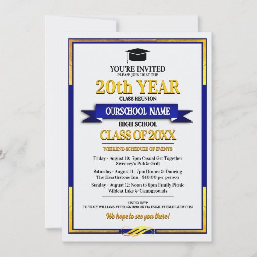 Invitation Classe de couleurs de l'école de style classique R (Devant)