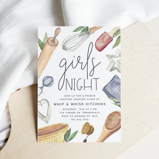 Invitation Classe de Cuisine Night Out Night Girls