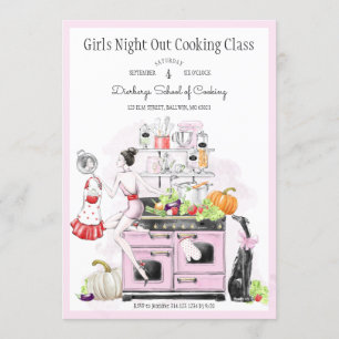 Invitation Classe de Cuisines de nuit pour les filles
