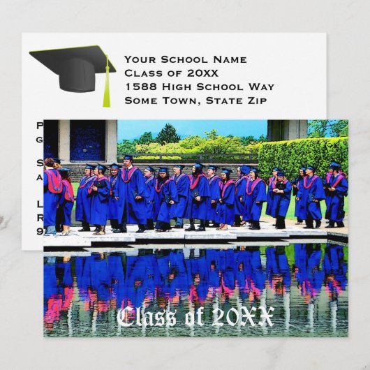 Invitation Classe de diplôme de 20XX par Eau (Devant / Derrière)