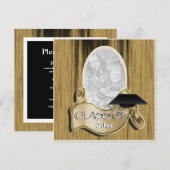Invitation Classe de diplôme de 20xx photo bois élégant (Devant / Derrière)