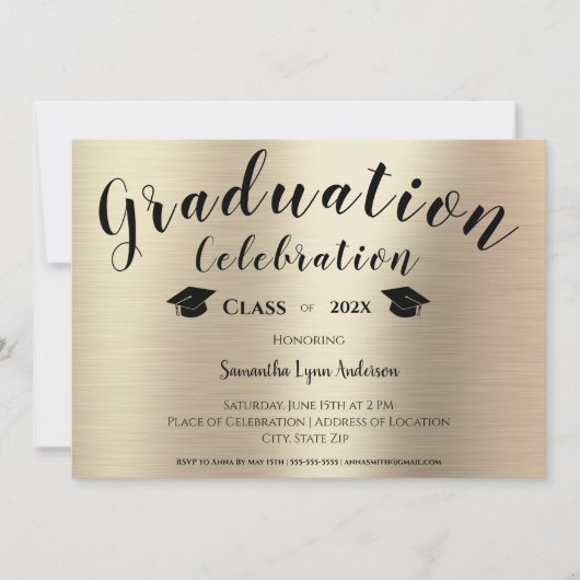 Invitation Classe De Diplôme De Typographie De Script Moderne (Devant)