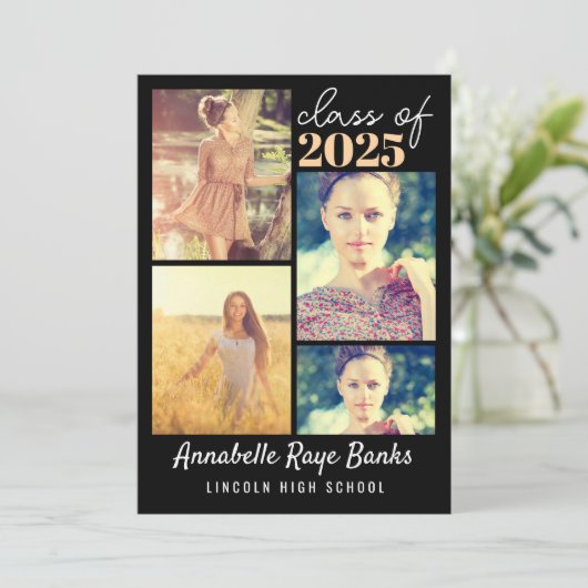 Invitation Classe de diplômés de 2025 imprimable (Debout devant)