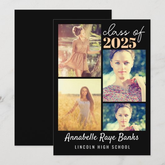Invitation Classe de diplômés de 2025 imprimable (Devant / Derrière)