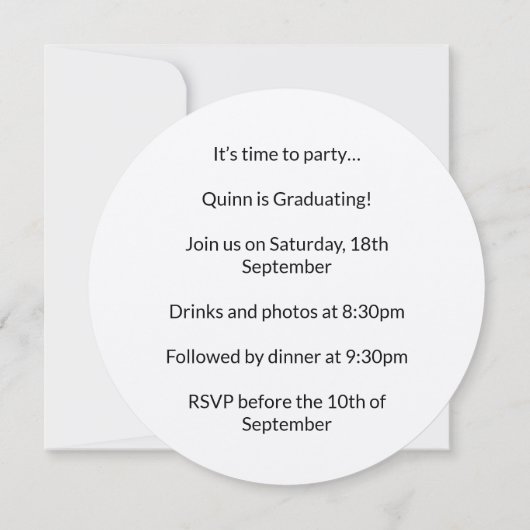 Invitation Classe de disque vinyle d'or de (Dos)