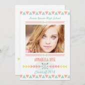 Invitation Classe de fête de remise des diplômes tribale de (Devant / Derrière)