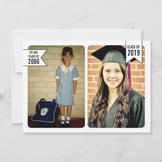 Invitation Classe de fin d'études de 2019 Photo de début à fi (Devant)