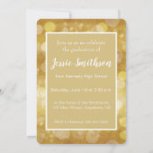 Invitation Classe de fin d'études de 20__ Bokeh Gold avec 4 p (Dos)