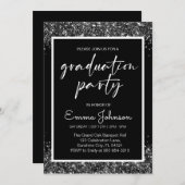 Invitation Classe de fin d'études secondaires de 2025, noir g (Devant / Derrière)