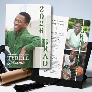 Invitation Classe de finissants 2026 multi-photos moderne