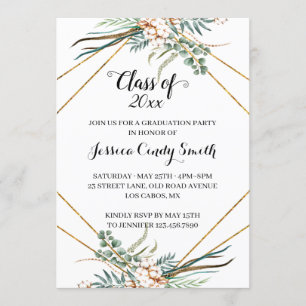 Invitation Classe de géométrie Boho de verdure 2019