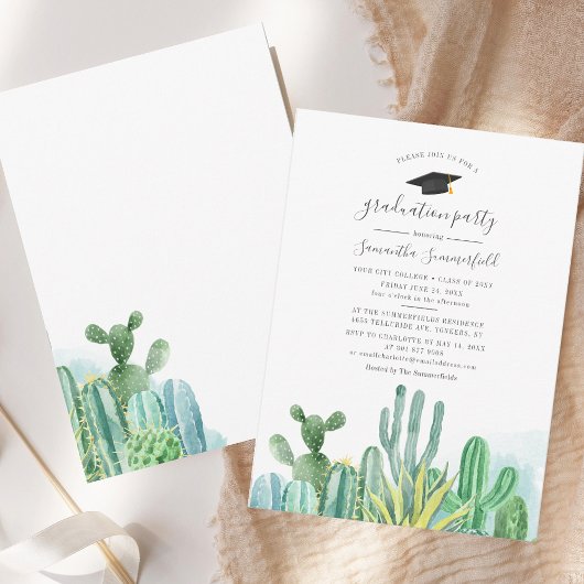 Invitation Classe de Grad Cactus 2025 Plante Grad Grad Cactus