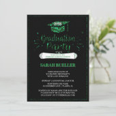 Invitation Classe de Grad Casquette Green Grad Grad Graduatio (Debout devant)