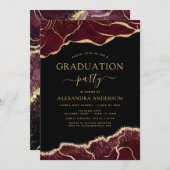 Invitation Classe de graduation d'âge de 2022 Burgundy Gold I (Devant / Derrière)