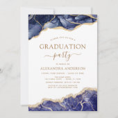 Invitation Classe de graduation d'âge de 2022 Marine Blue Gol (Devant)