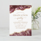 Invitation Classe de graduation d'âge de 2022 Or Bourgogne (Debout devant)