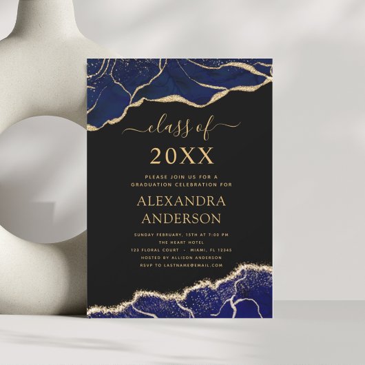 Invitation Classe de graduation d'âge de 2023 bleu marine