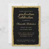 Invitation Classe de graduation de 2024 Photo Black Gold (Dos)