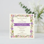 Invitation Classe de graduation de la frontière fleurie viole (Debout devant)