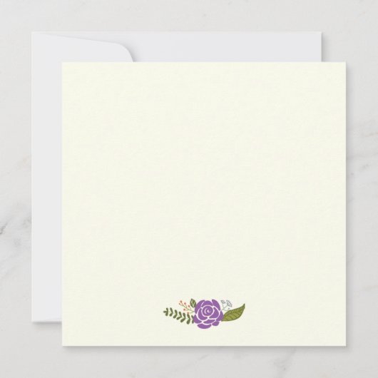 Invitation Classe de graduation de la frontière fleurie viole (Dos)