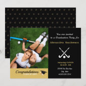 Invitation Classe de graduation de la photo moderne de hockey (Devant / Derrière)