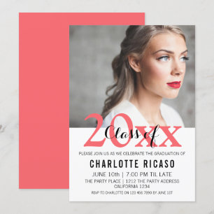 Invitation Classe de graduation de Moderne Personnalisé (Rose
