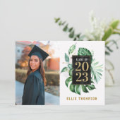 Invitation Classe de Graduation Noir & Or de 2021 Jardin Phot (Debout devant)