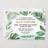 Invitation Classe de Graduation Noir & Or de 2021 Jardin Phot (Dos)