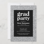 Invitation Classe de - Graduation Party noir argent parties s (Devant)