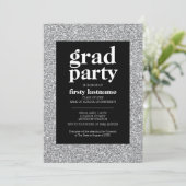 Invitation Classe de - Graduation Party noir argent parties s (Debout devant)