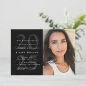 Invitation Classe de graduation photo noir blanc 2025 simple (Debout devant)