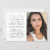 Invitation Classe de graduation photo noir blanc 2025 simple (Devant)